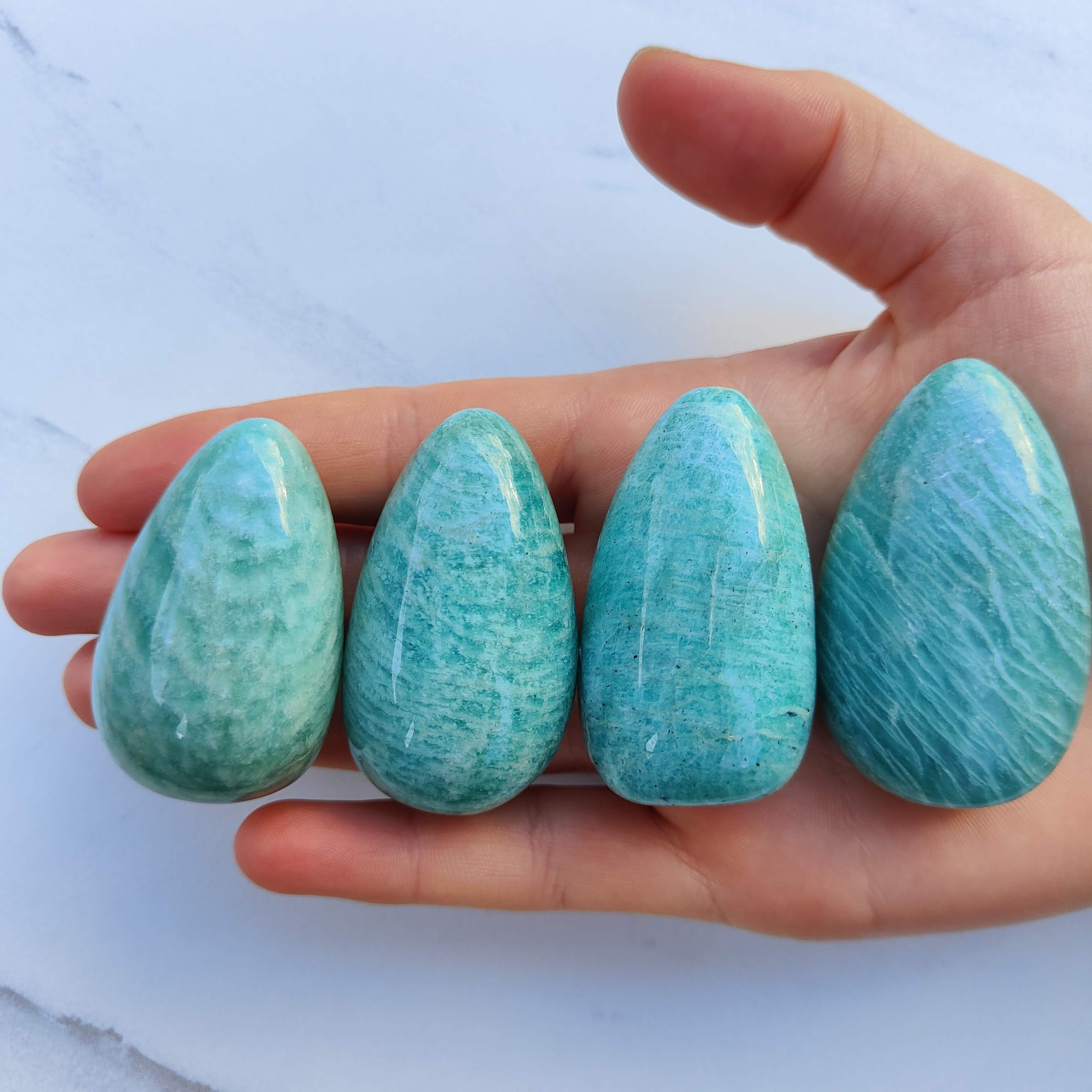 Palm Stone Worry Stone - Amazonite